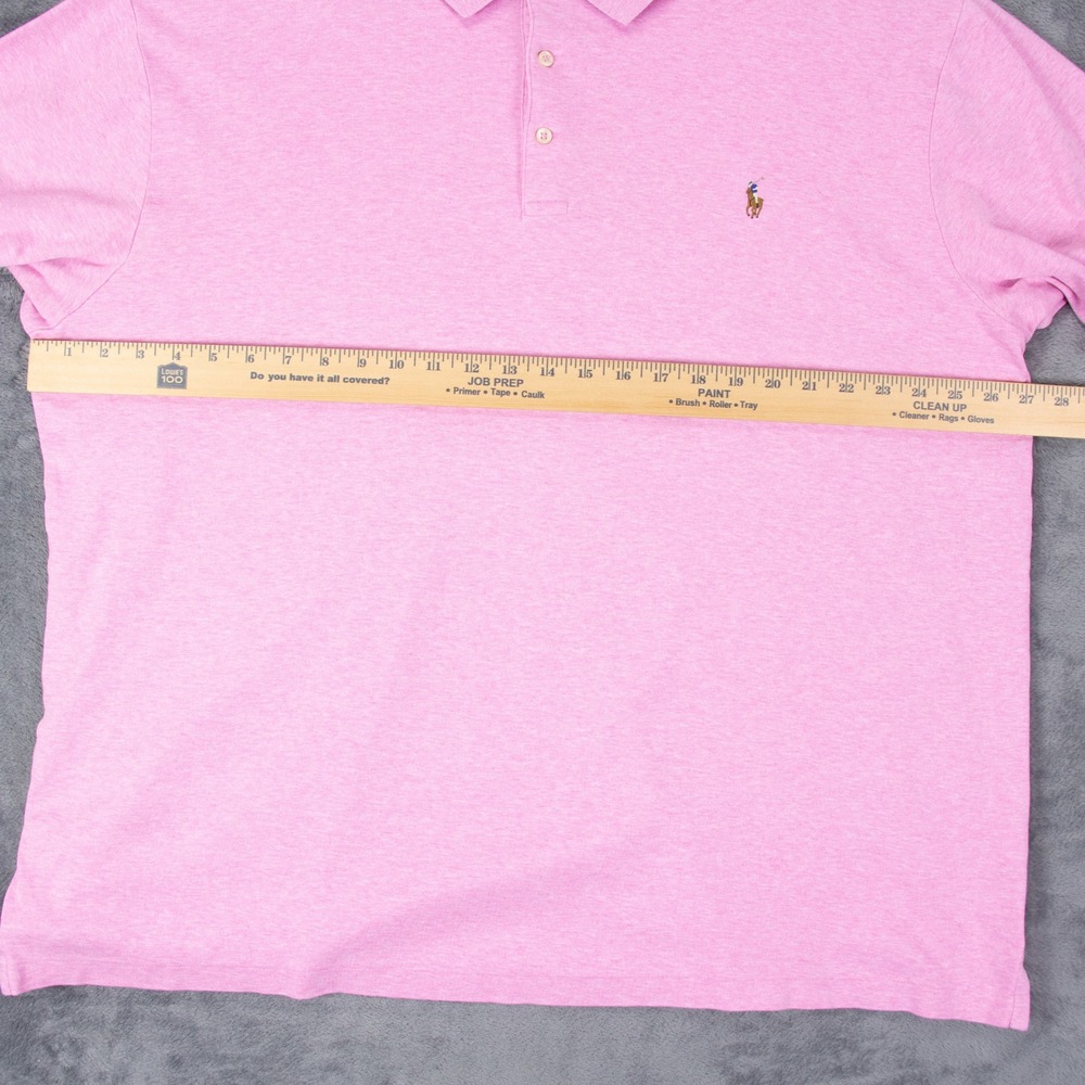 Polo Ralph Lauren Mens 2XLT Pink Heather Short Sleeve Flesh Pony Polo Shirt - Picture 7 of 10